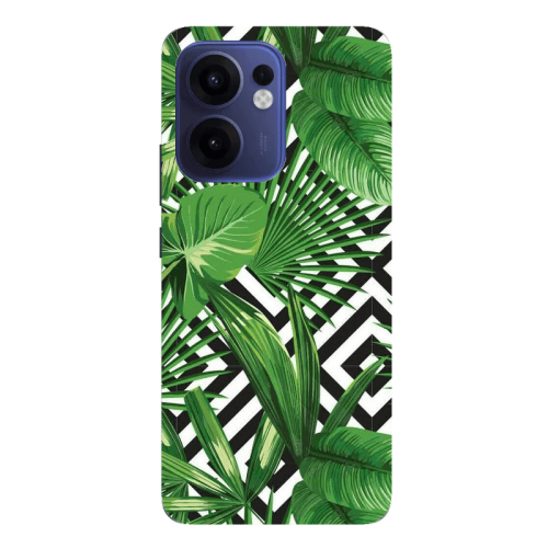 Oppo Reno13 FS Green Laves arrow Transparent Silicone TPU Θήκη